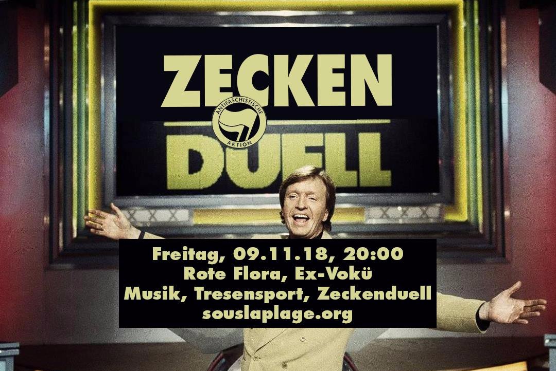 Das Zeckenduell im Salon gegen die Schwerkraft at Rote Flora Hamburg